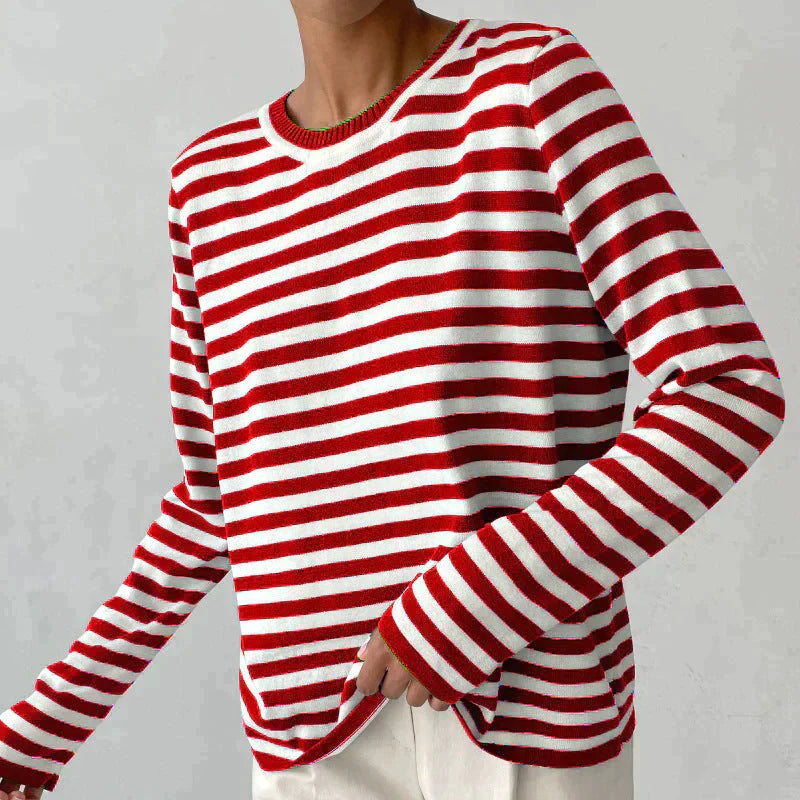 Classic Striped Organic Cotton Long Sleeve Sweater