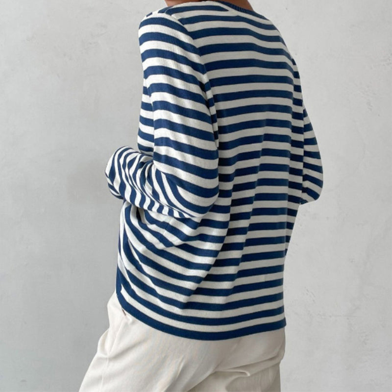 Classic Striped Organic Cotton Long Sleeve Sweater