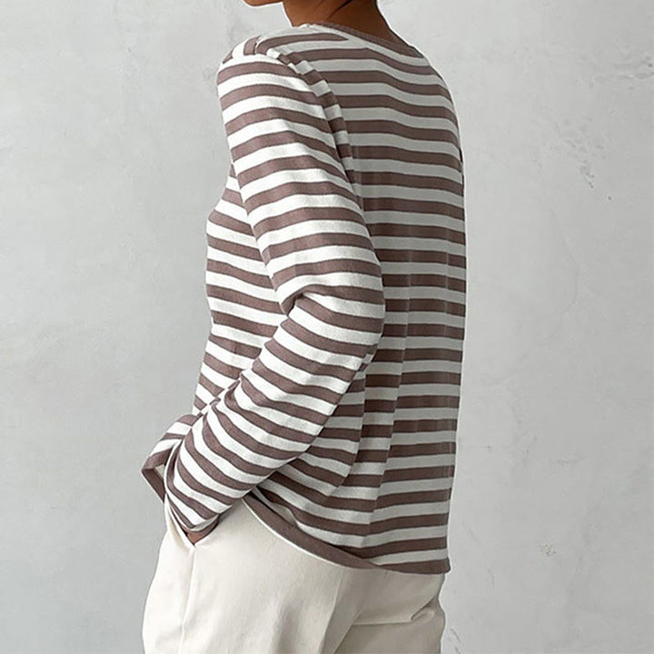 Classic Striped Organic Cotton Long Sleeve Sweater