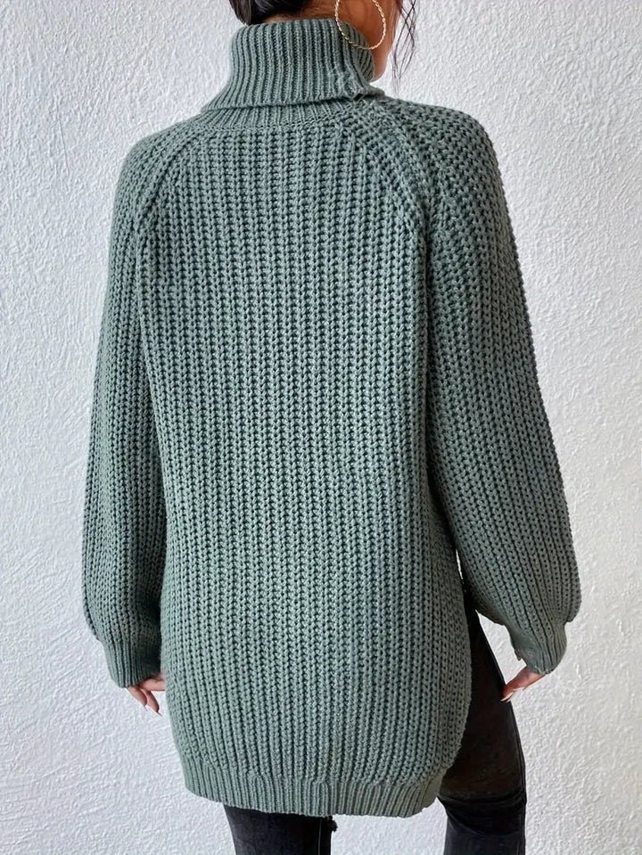 Sophia | Women’s Winter Turtleneck Ribbed Knit Sweater