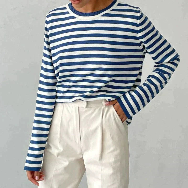 Classic Striped Organic Cotton Long Sleeve Sweater