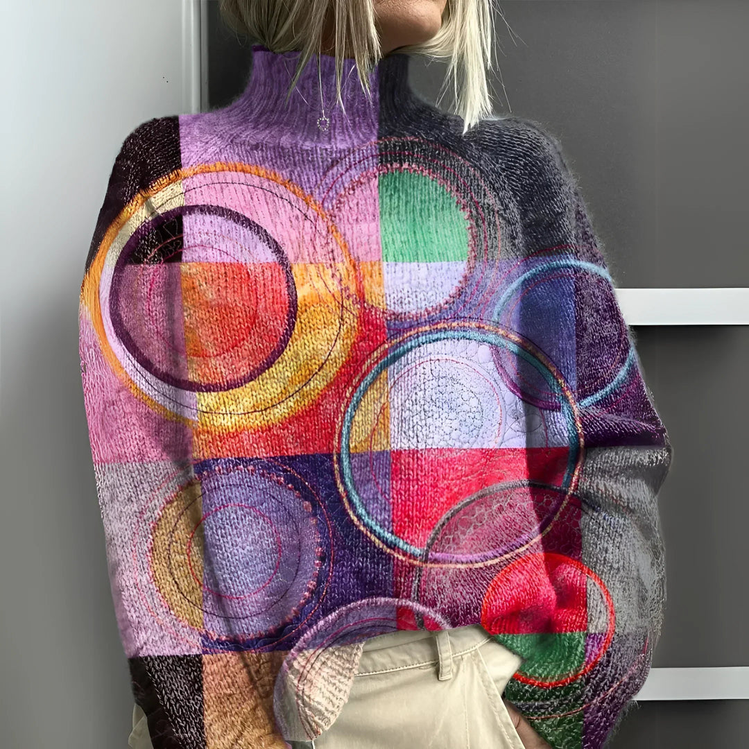 Nova | Colorblock Knitted Turtleneck Sweater